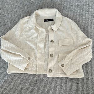 Zara cream delicate jacket with gold buttons